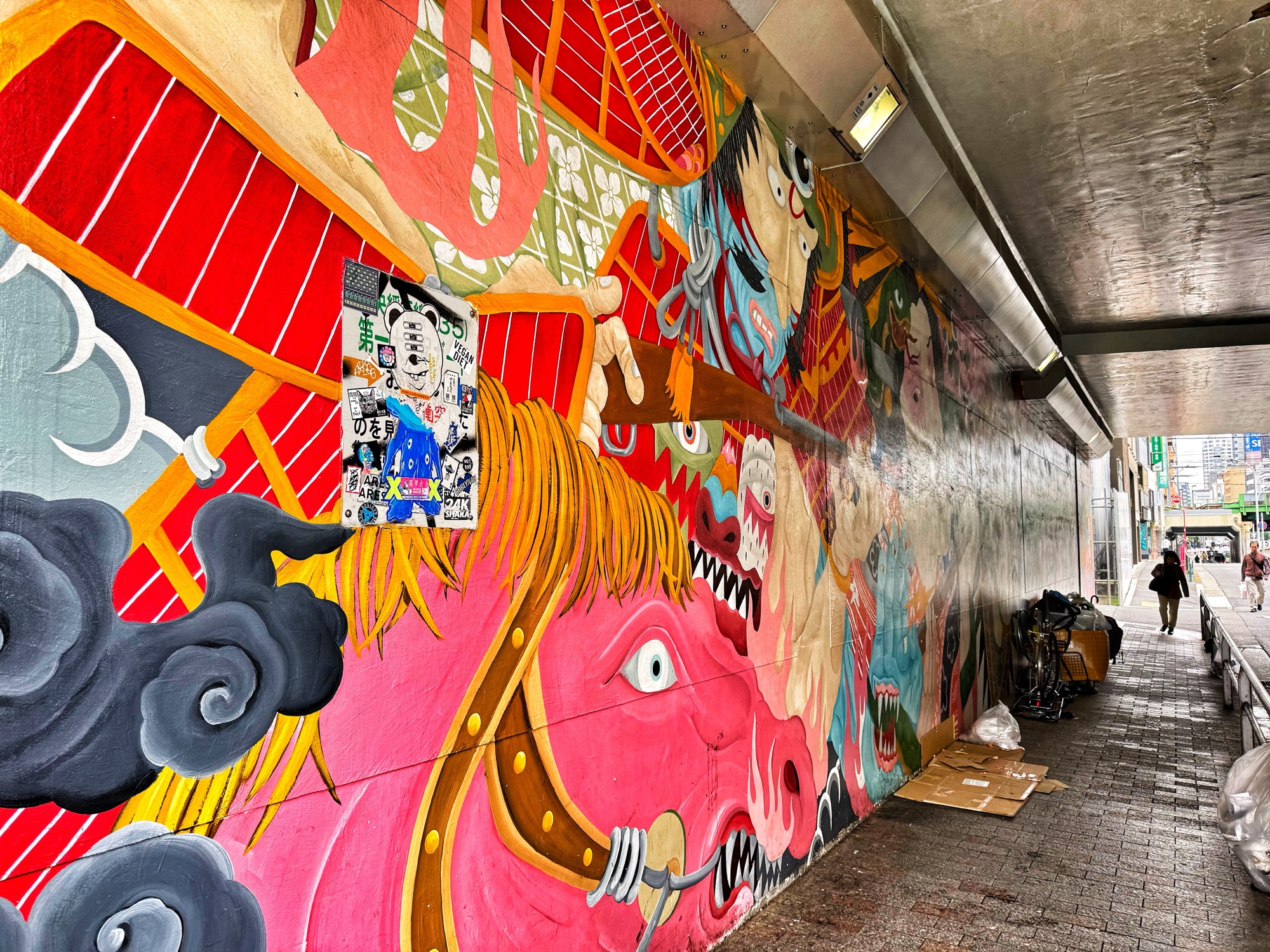 TOKYO (SHINJUKU,) JAPAN STREET ART: TUNNEL SAMURAI by MOT 8